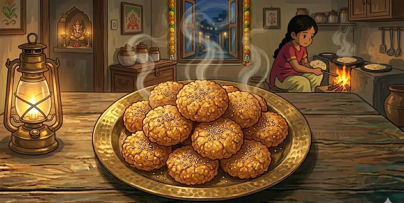Sesame-Crusted Rice Cookies (Anarsas)
