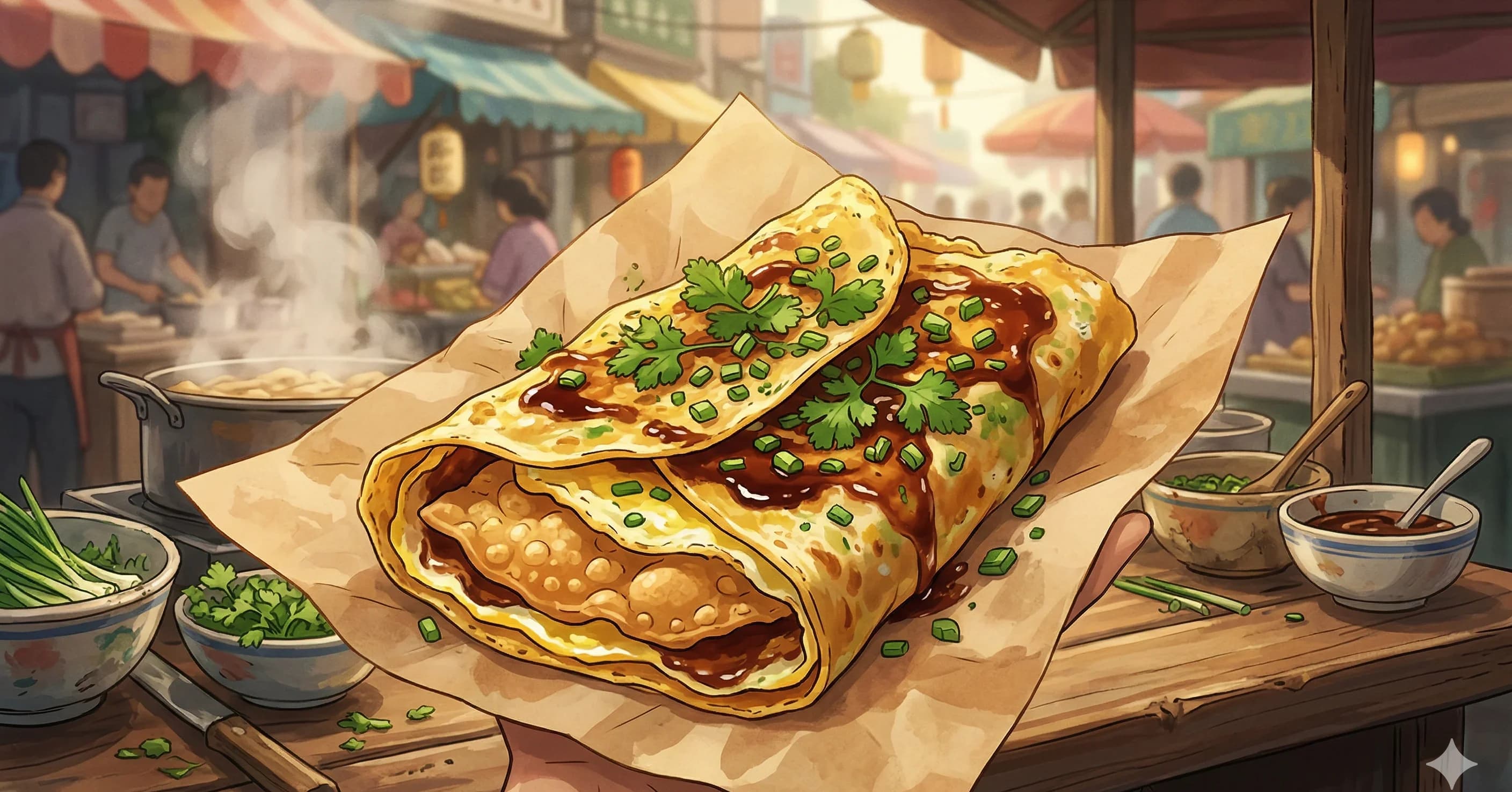 Jianbing (Chinese Breakfast Crepe)