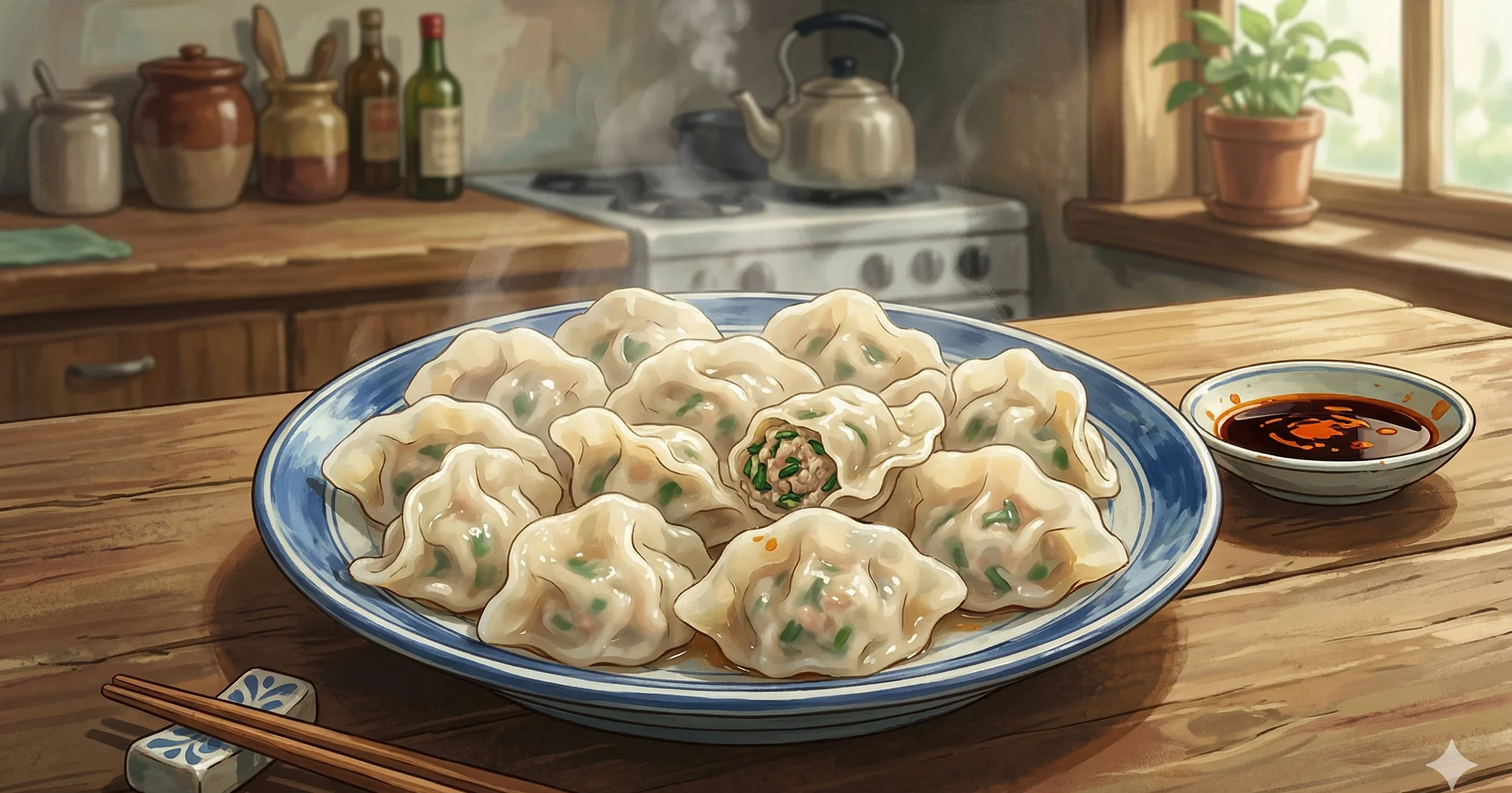 Jiaozi (Pork and Chive Dumplings)