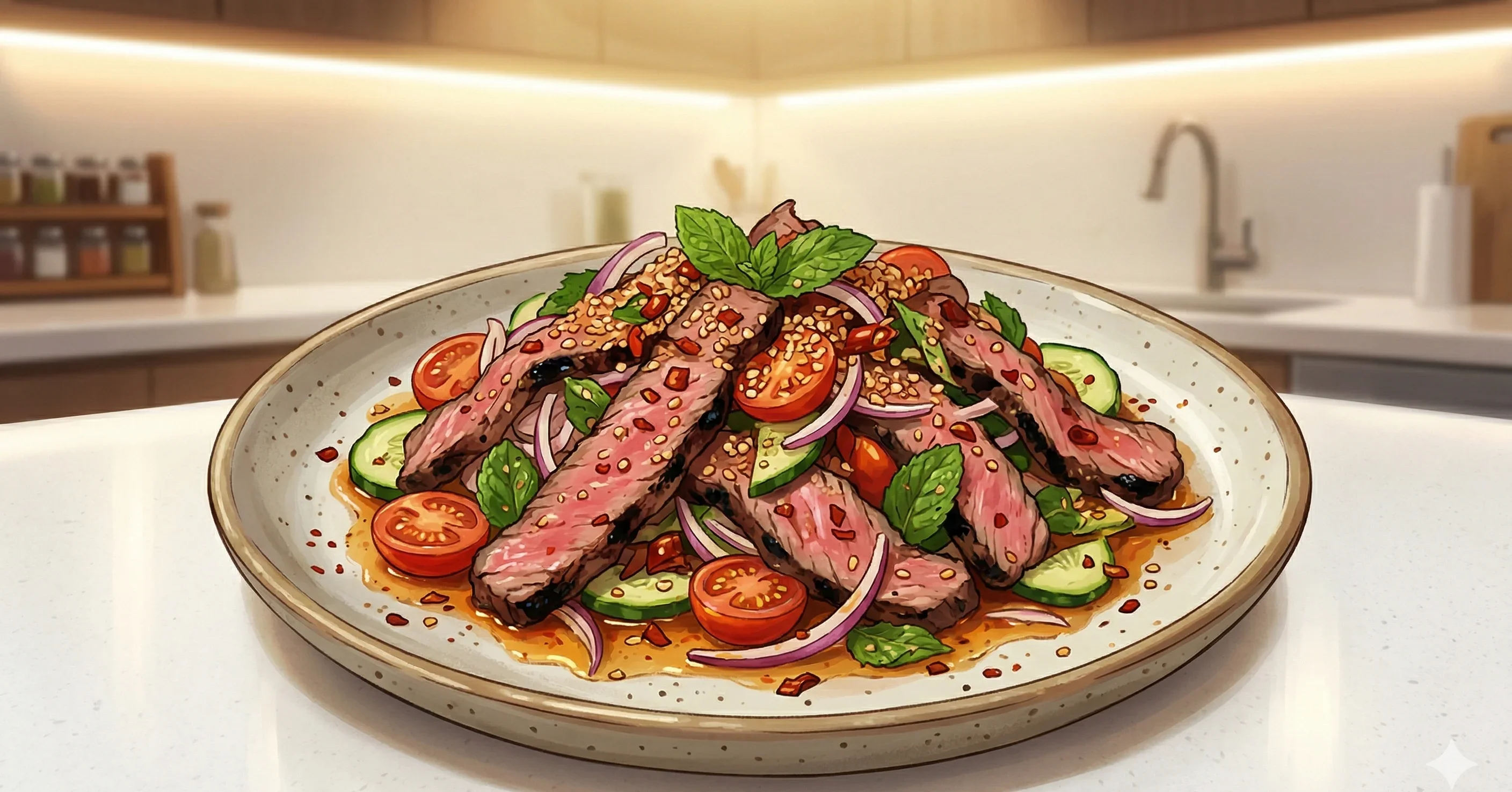 Yam Nua (Thai Spicy Beef Salad)