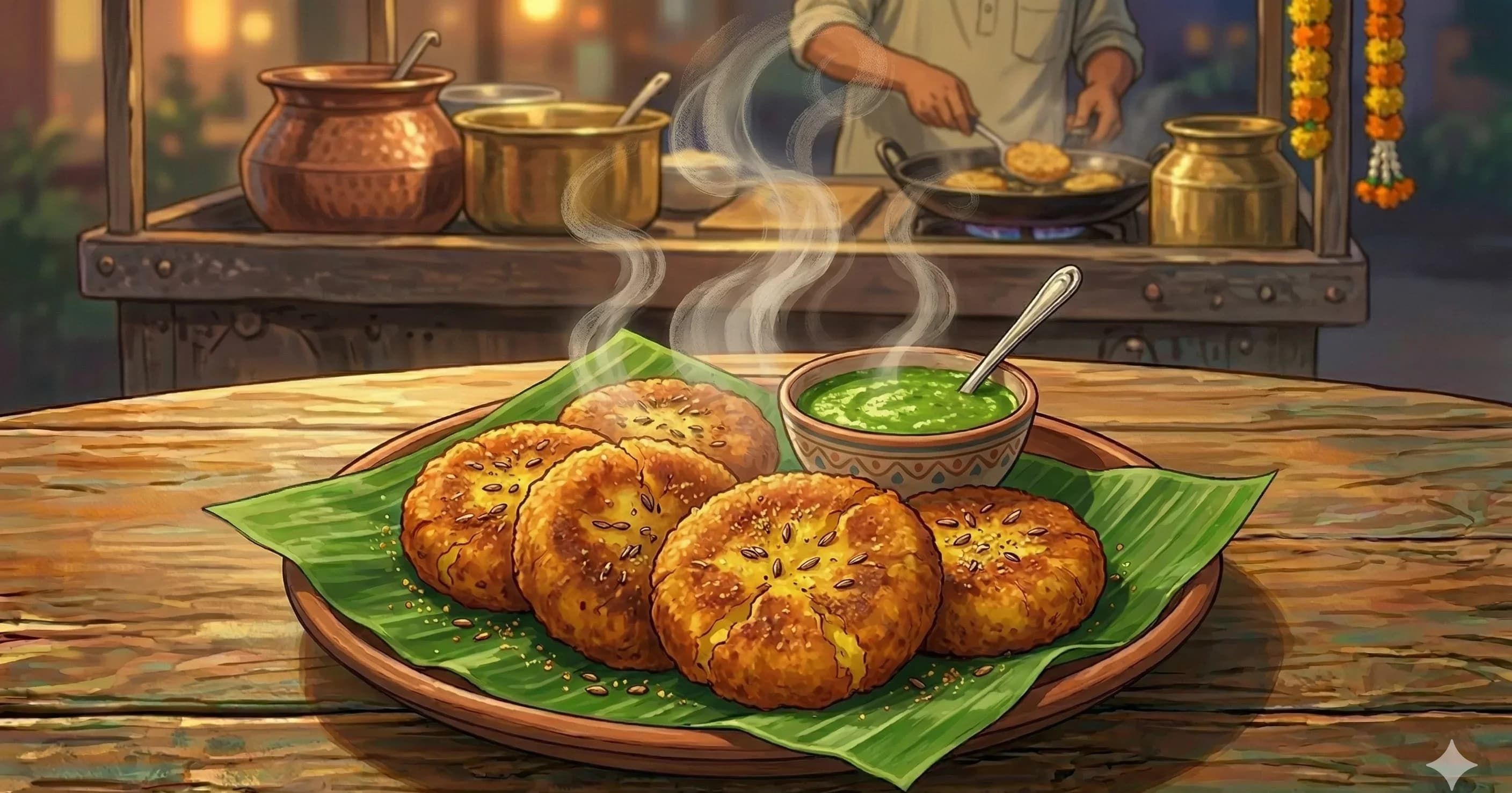 Aloo Ki Tikki — Spiced potato patties with a deep golden crust and a soft, fragrant interior