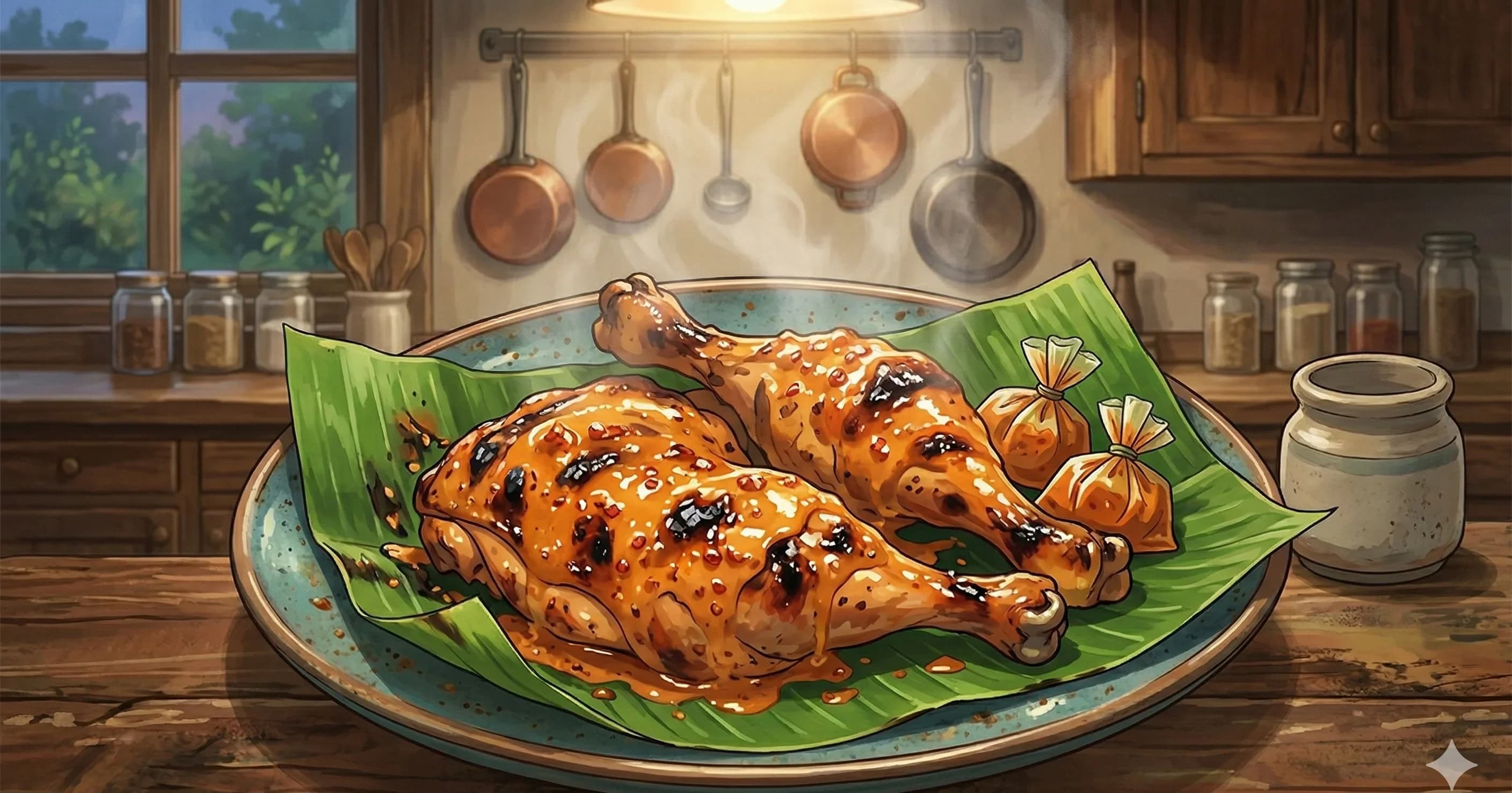 Ayam Percik (Malaysian Flame-Grilled Coconut Chicken) — Spice-marinated chicken grilled under a rich coconut cream and chili sauce