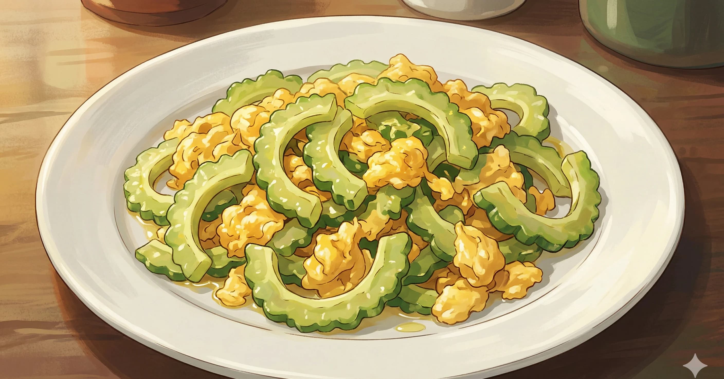 Bitter Melon with Egg — A southern Chinese home-style stir-fry that pairs the bracing bitterness of bitter gourd with soft, savory scrambled egg