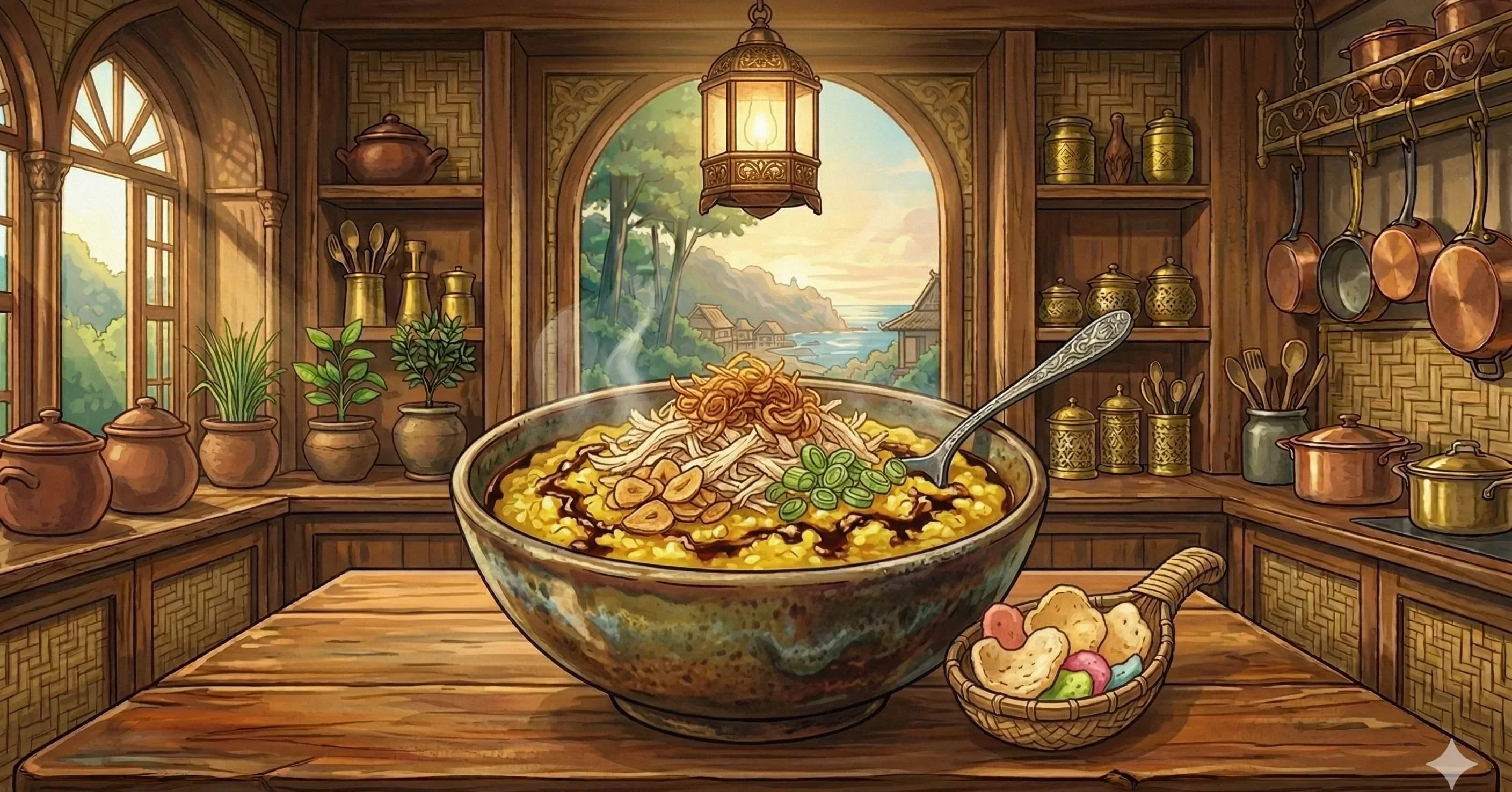 Bubur Ayam (Indonesian Chicken Rice Porridge)