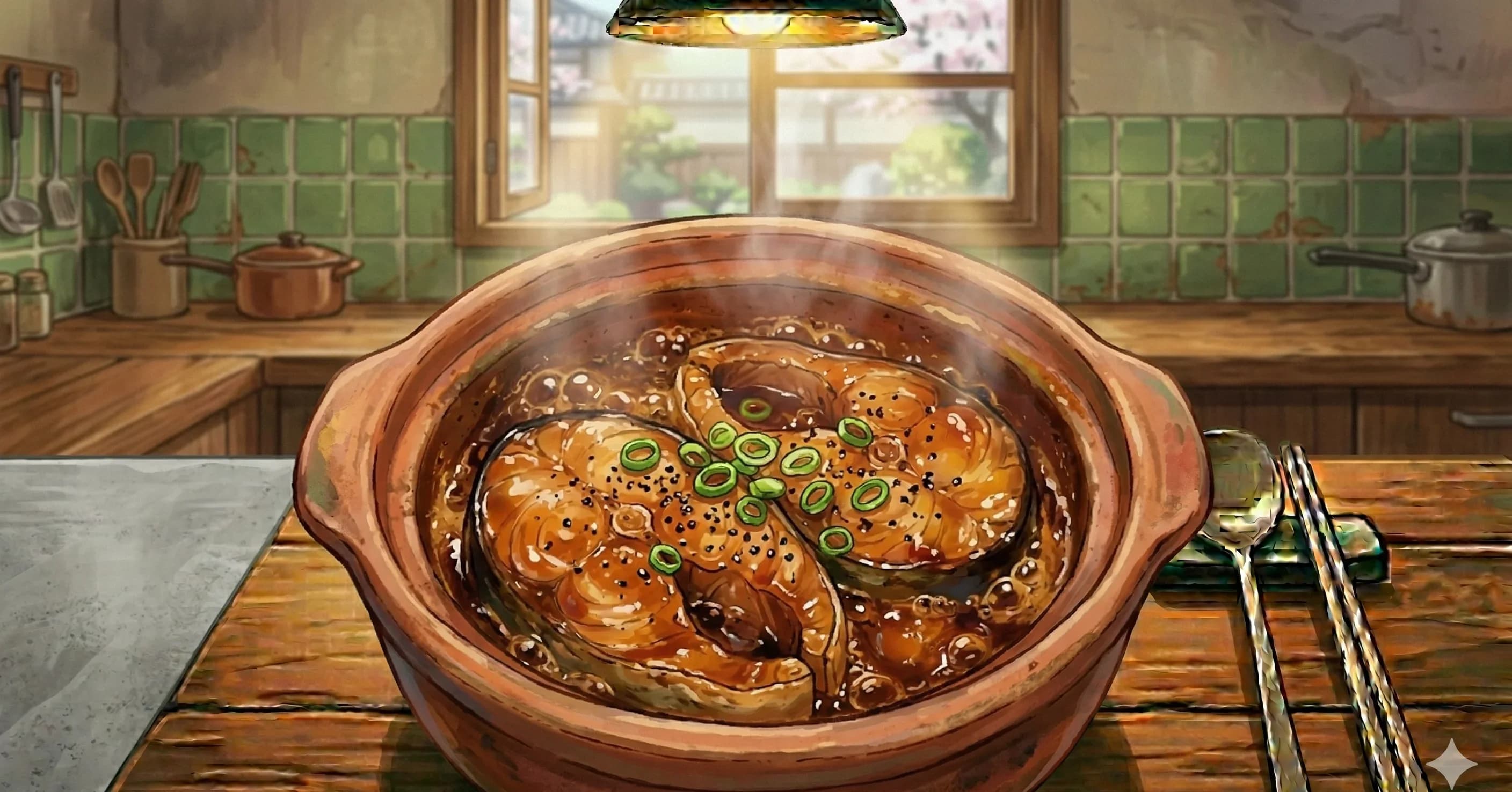 Ca Kho To (Cá Kho Tộ) — Catfish braised in a caramel sauce with fish sauce, pepper, and shallots in a clay pot