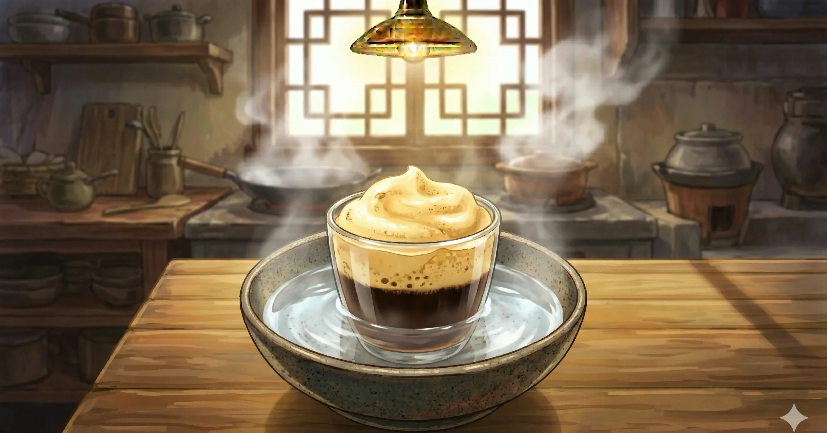 Ca Phe Trung (Cà Phê Trứng) — Strong Vietnamese coffee topped with a cloud of whisked egg yolk cream, sweet and velvety