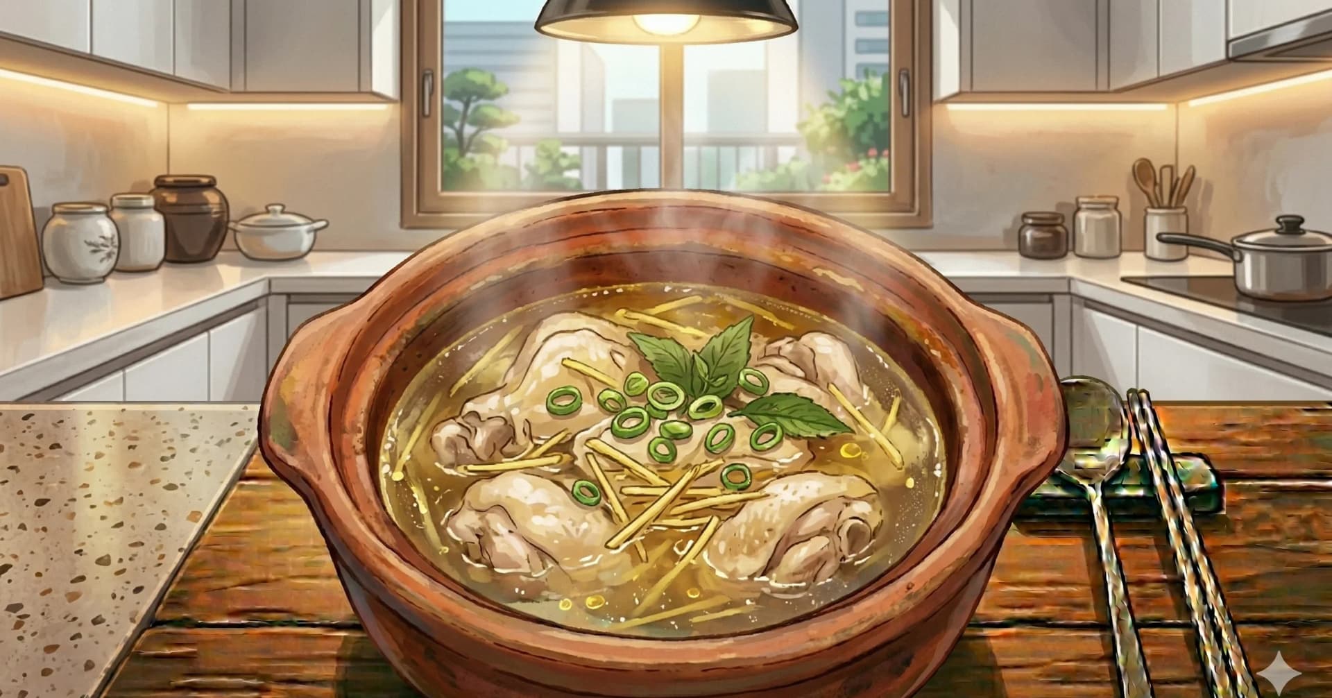 Canh Gà Gừng (Vietnamese Chicken Ginger Soup) — A light, deeply aromatic chicken soup built on a foundation of bruised ginger and fish sauce, served steaming hot with fresh herbs and a squeeze of lime