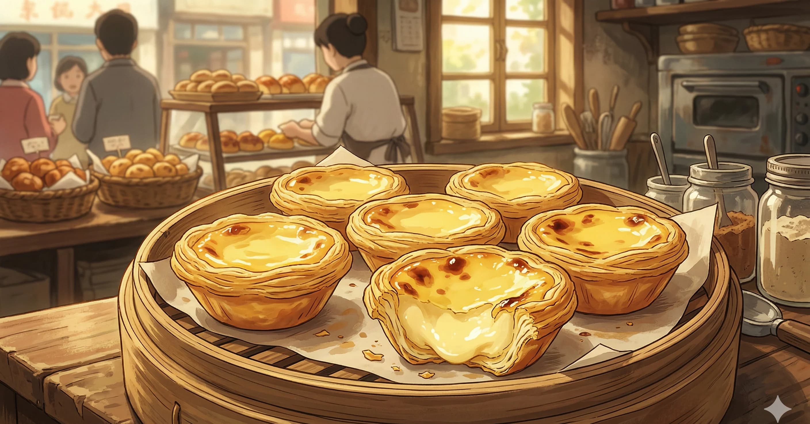 Dan Ta (Chinese Egg Tarts) — Flaky, buttery pastry shells filled with a smooth, silky egg custard, baked until just set