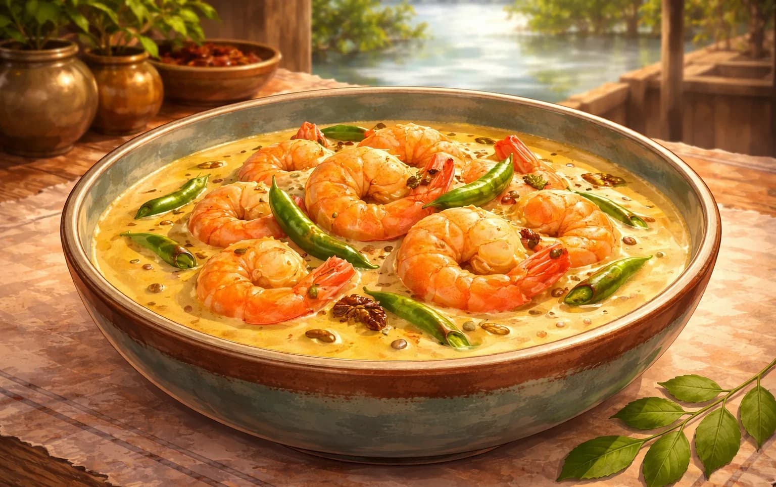 Chingri Malai Curry — Tiger prawns in golden coconut — the pride of the Bengali table