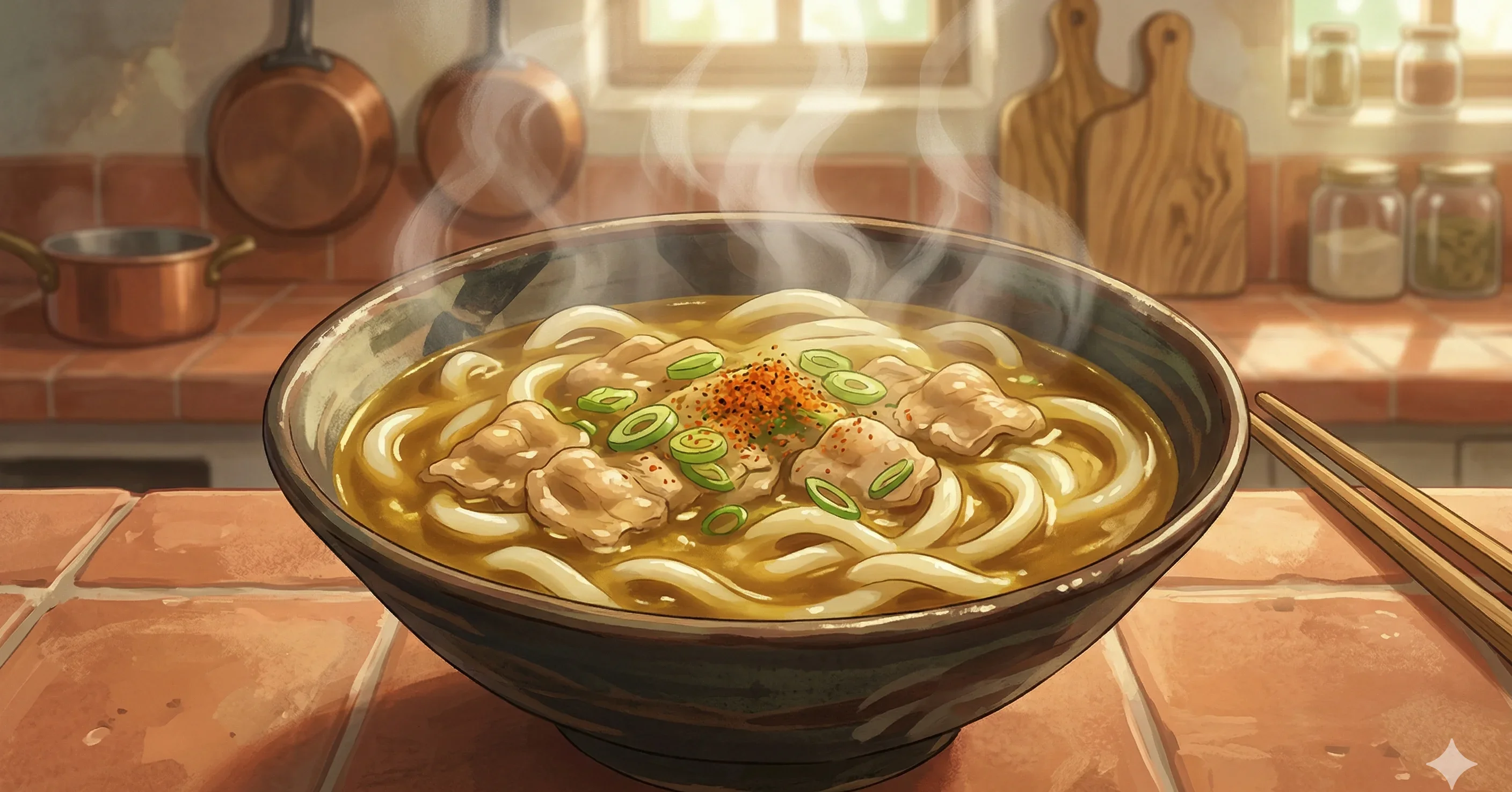 Curry Udon (Udon Noodles in Curry Broth)