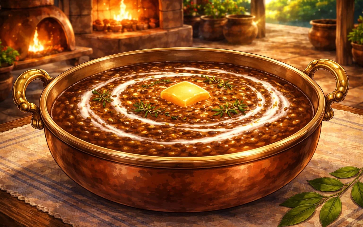 Dal Makhni — Dal de lentejas negras punjabi cocinado lentamente con mantequilla y crema — Dal punjabi de lentejas negras cocido a fuego lento con mantequilla y crema