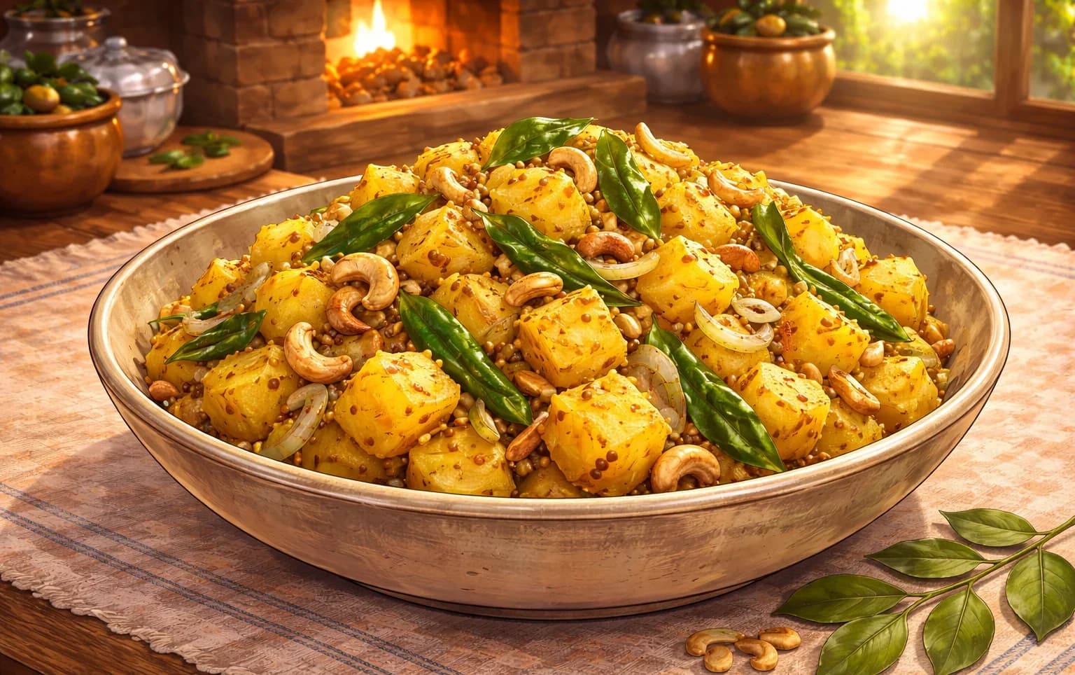 Dosa Masala — The spiced potato filling for masala dosa — dry potato subzi with mustard seeds, curry leaves, turmeric and ginger