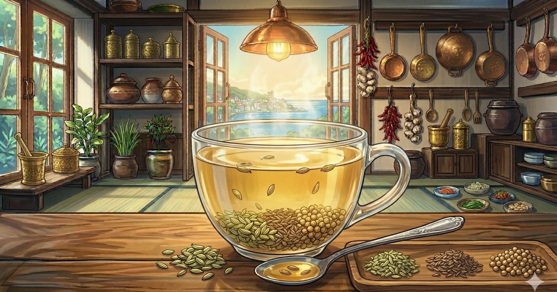 Fennel, Cumin & Coriander Digestive Tea — Té Digestivo de Hinojo, Comino y Cilantro — La fórmula digestiva ayurvédica de las tres semillas