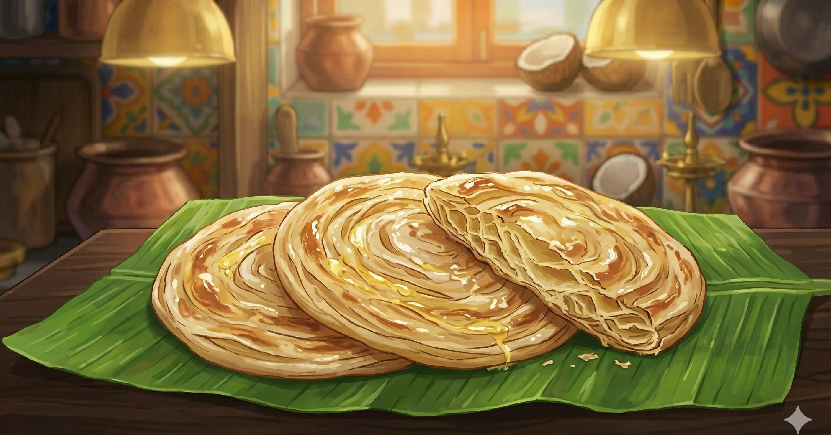 Layered Flaky Flatbread (Kerala Paratha)