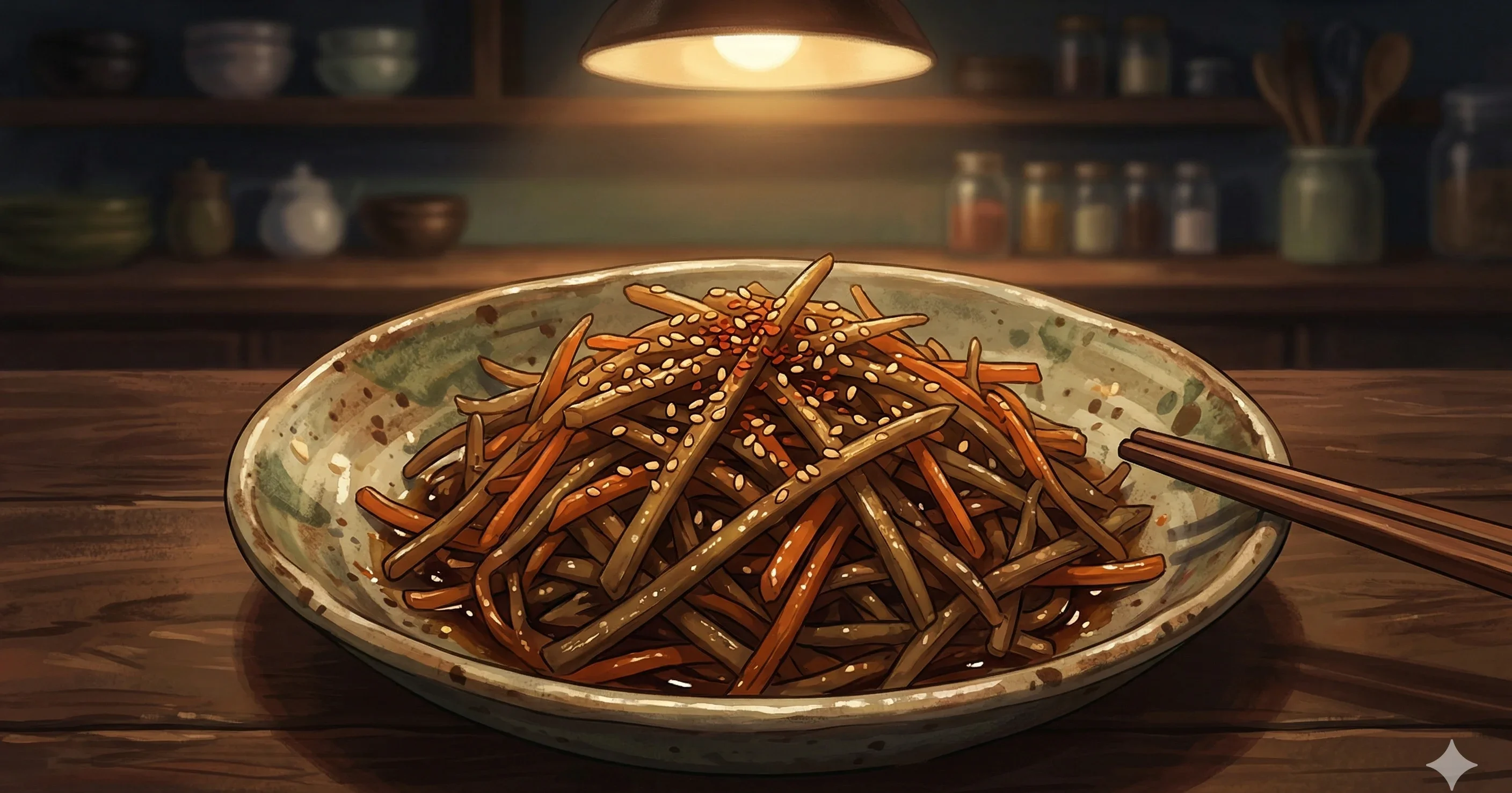 Kinpira Gobo (Braised Burdock Root)