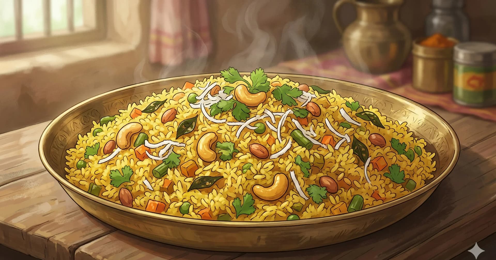 Maharashtrian Spiced Rice (Masale Bhaat) — Maharashtrian Festive Spiced Rice with Goda Masala