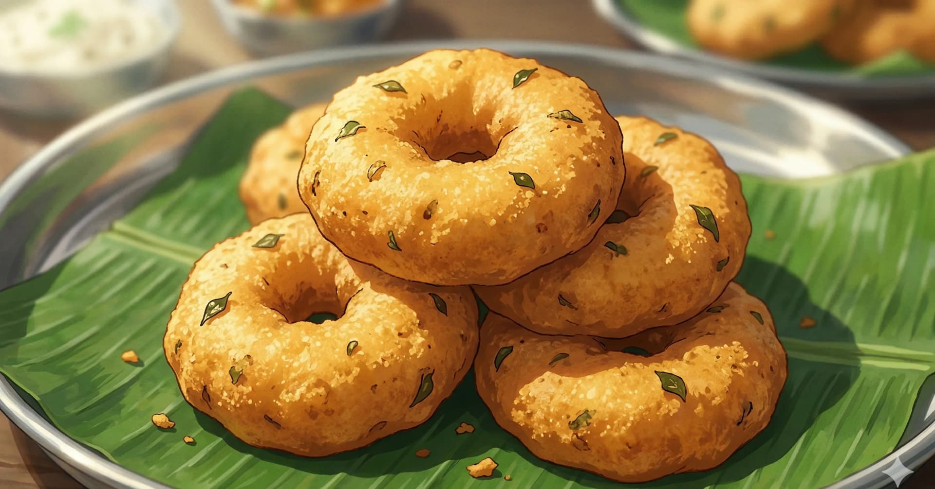 Crispy Lentil Doughnuts (Medu Vada) — South India's crisp, airy lentil doughnut — the essential breakfast companion