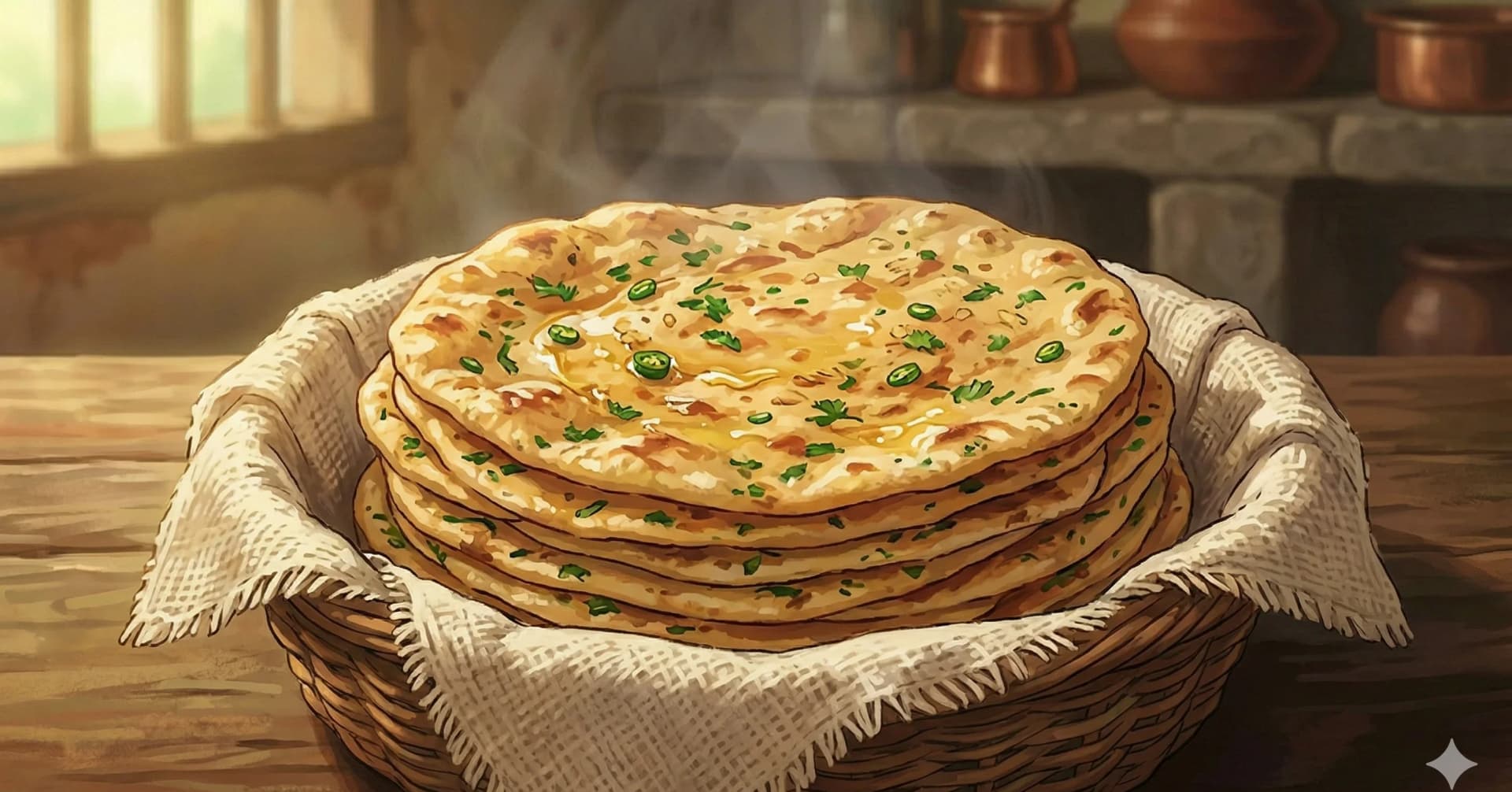 Spiced Chickpea Flatbread (Missi Roti) — Spiced gram flour and wheat flatbread from the Rajasthani tandoor