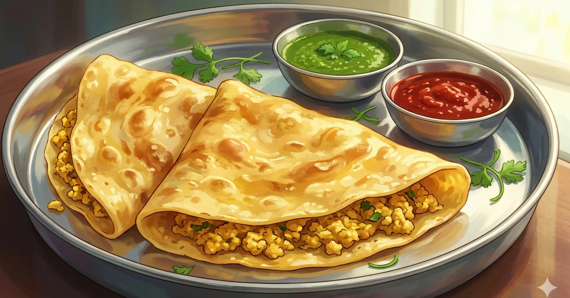 Lentil Crepes (Moong Dal Chilla) — Gujarati Moong Dal Pancakes Folded Over Grated Paneer
