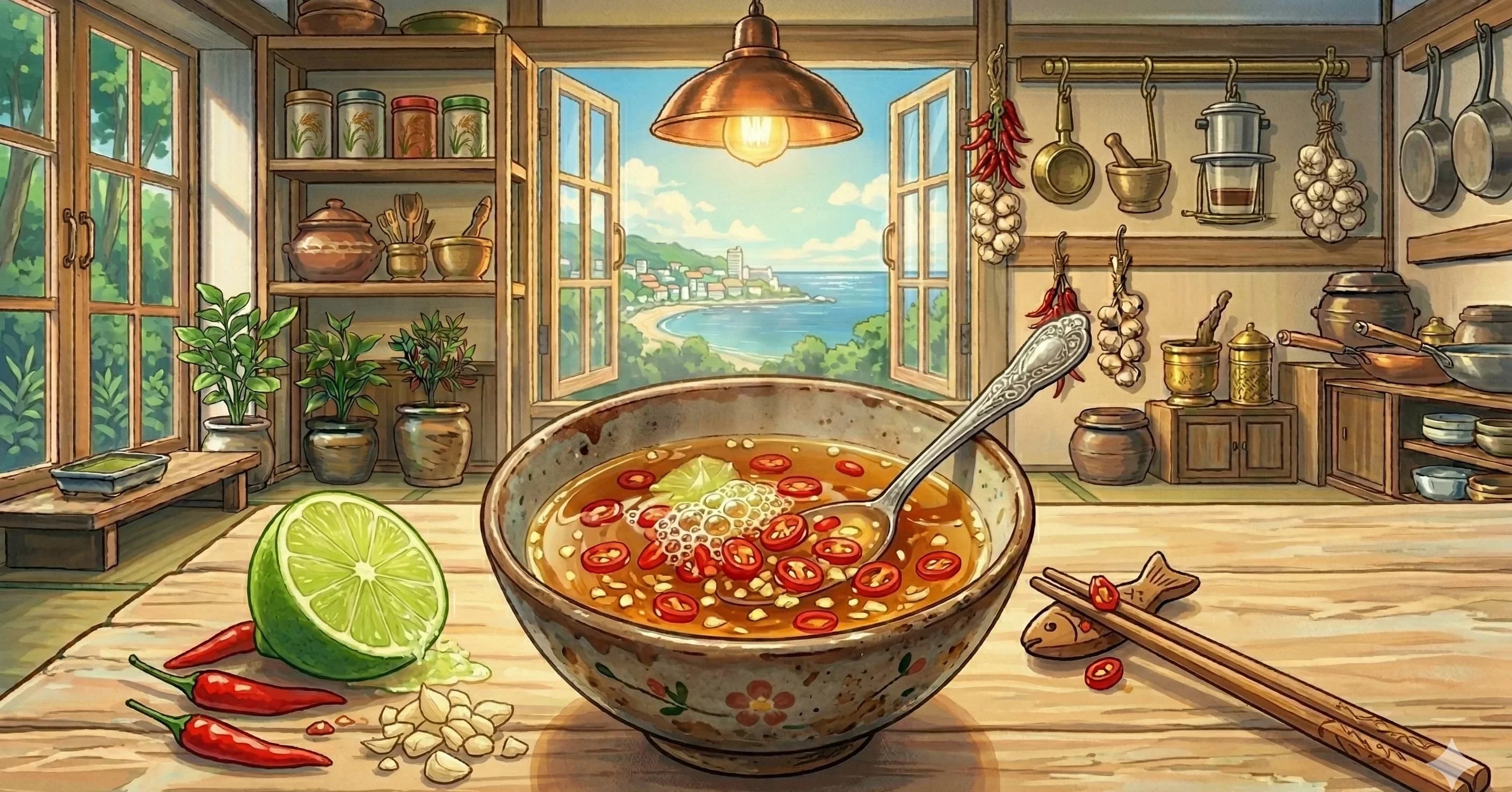 Fish Sauce Dipping Sauce (Nước Mắm Chấm) — The Vietnamese fish sauce dipping sauce of lime, garlic, sugar, and chili that appears at every meal and goes on everything
