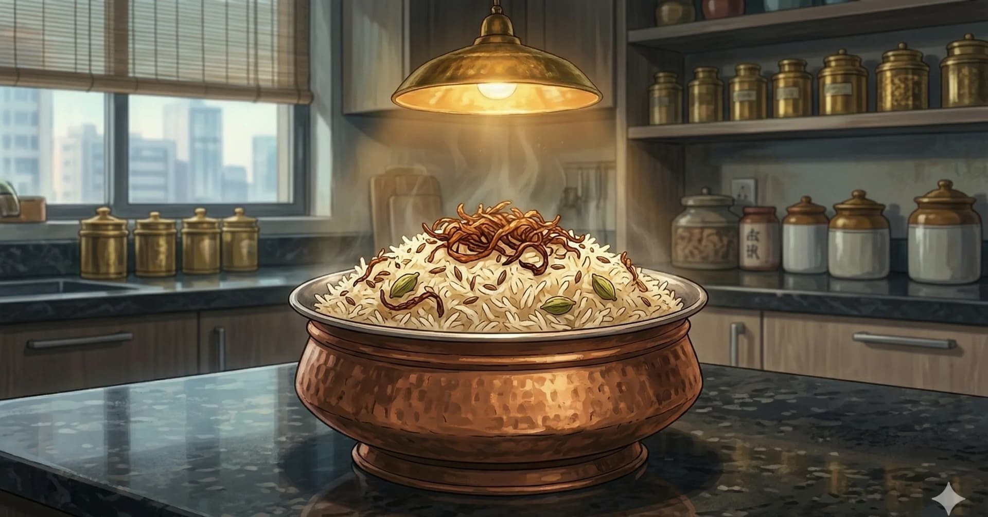 Onion-Fried Rice (Piyazi Chawal) — Caramelised onion rice cooked with whole spices