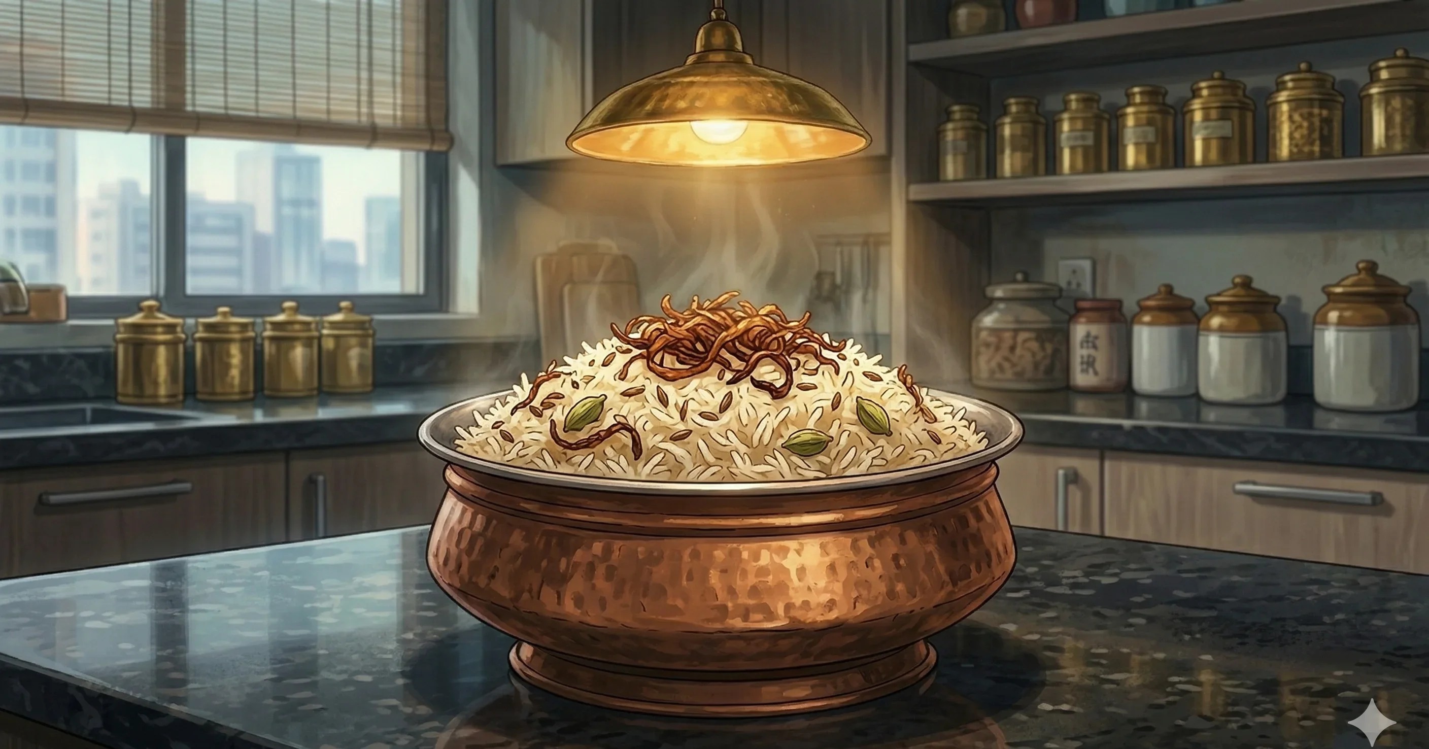 Onion-Fried Rice (Piyazi Chawal) — Caramelised onion rice cooked with whole spices