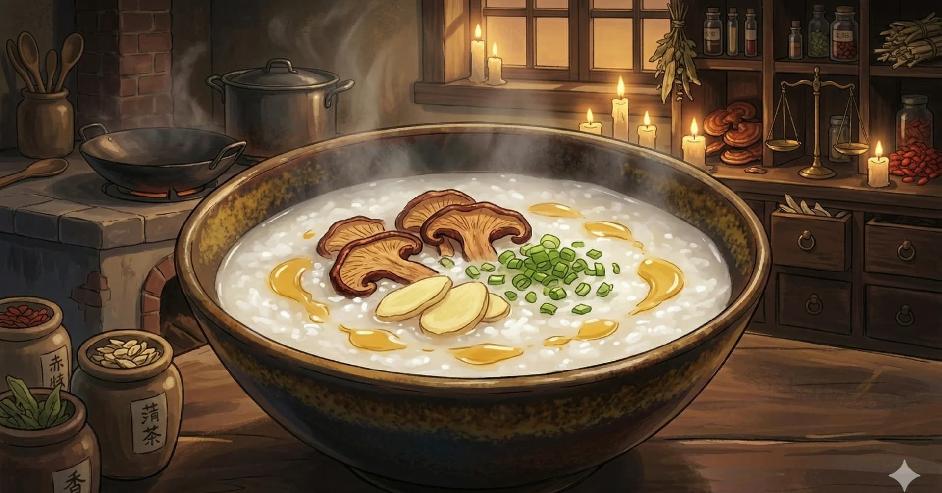 Reishi Mushroom Congee — The restorative Chinese rice porridge, made medicinal
