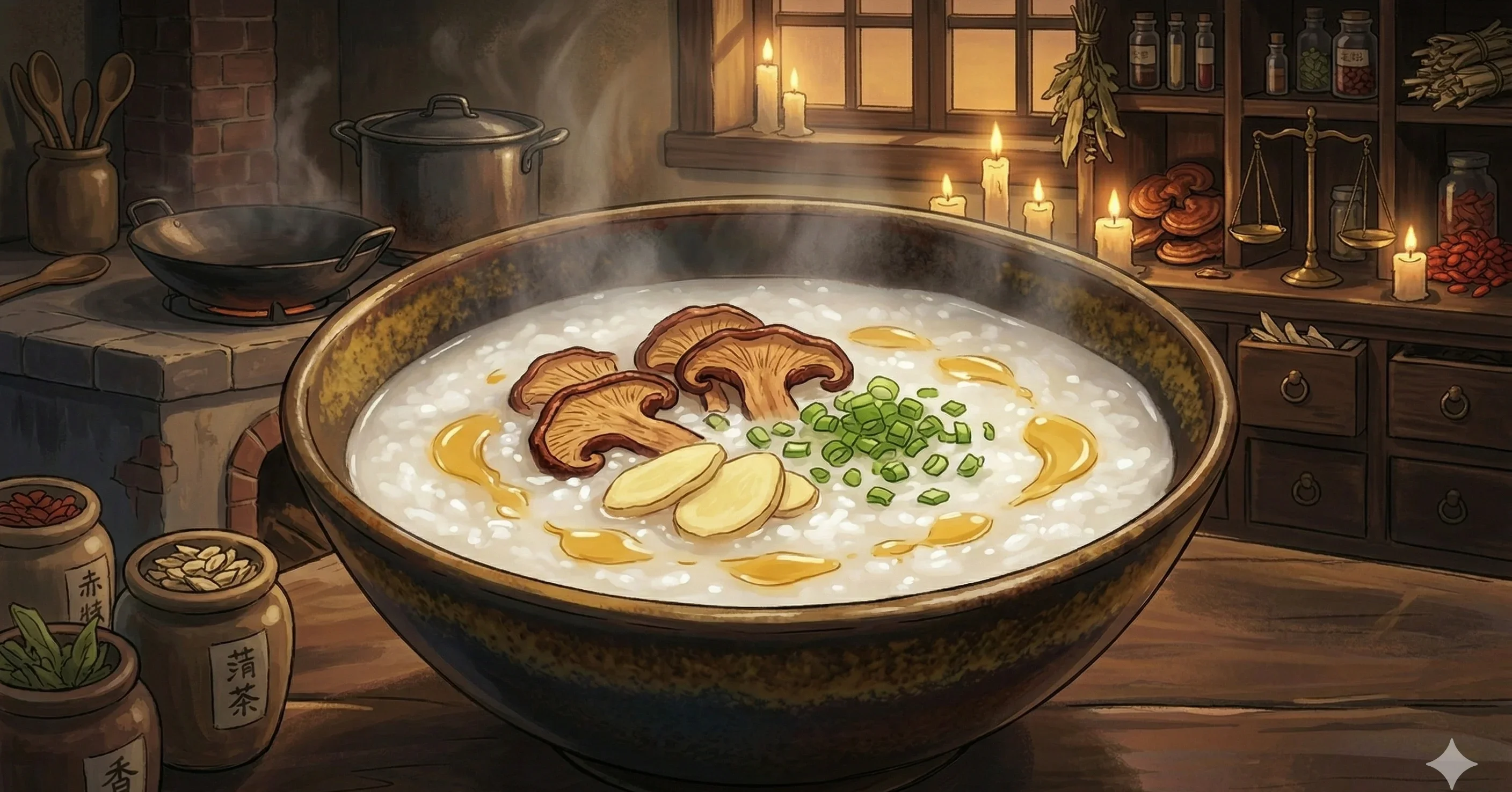 Reishi Mushroom Congee — The restorative Chinese rice porridge, made medicinal