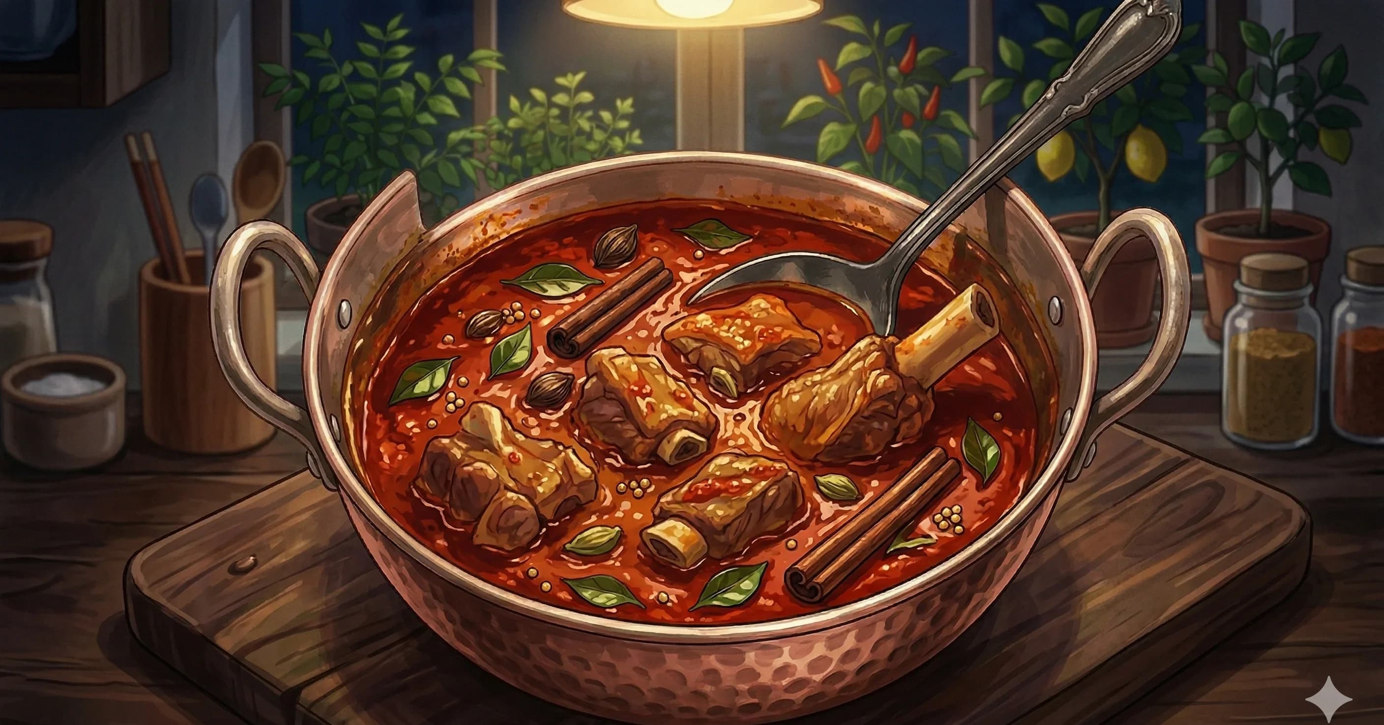 Roganjosh — Kashmir's Most Iconic Lamb Curry — Deep Red, Deeply Aromatic, No Tomatoes
