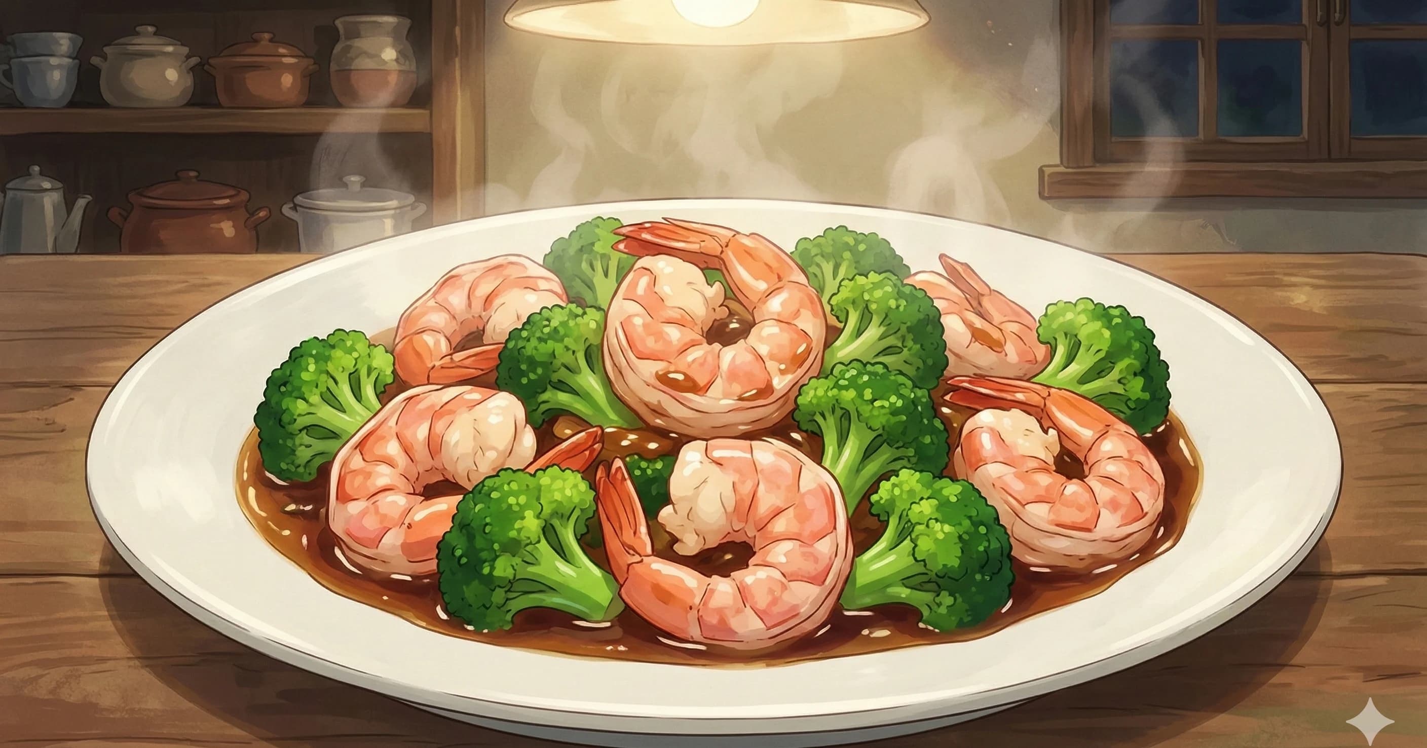 Shrimp and Broccoli in Brown Sauce (虾仁西兰花) — Blanched shrimp and broccoli tossed in a savory brown sauce of soy, oyster sauce, and garlic, the Chinese takeout dish done right