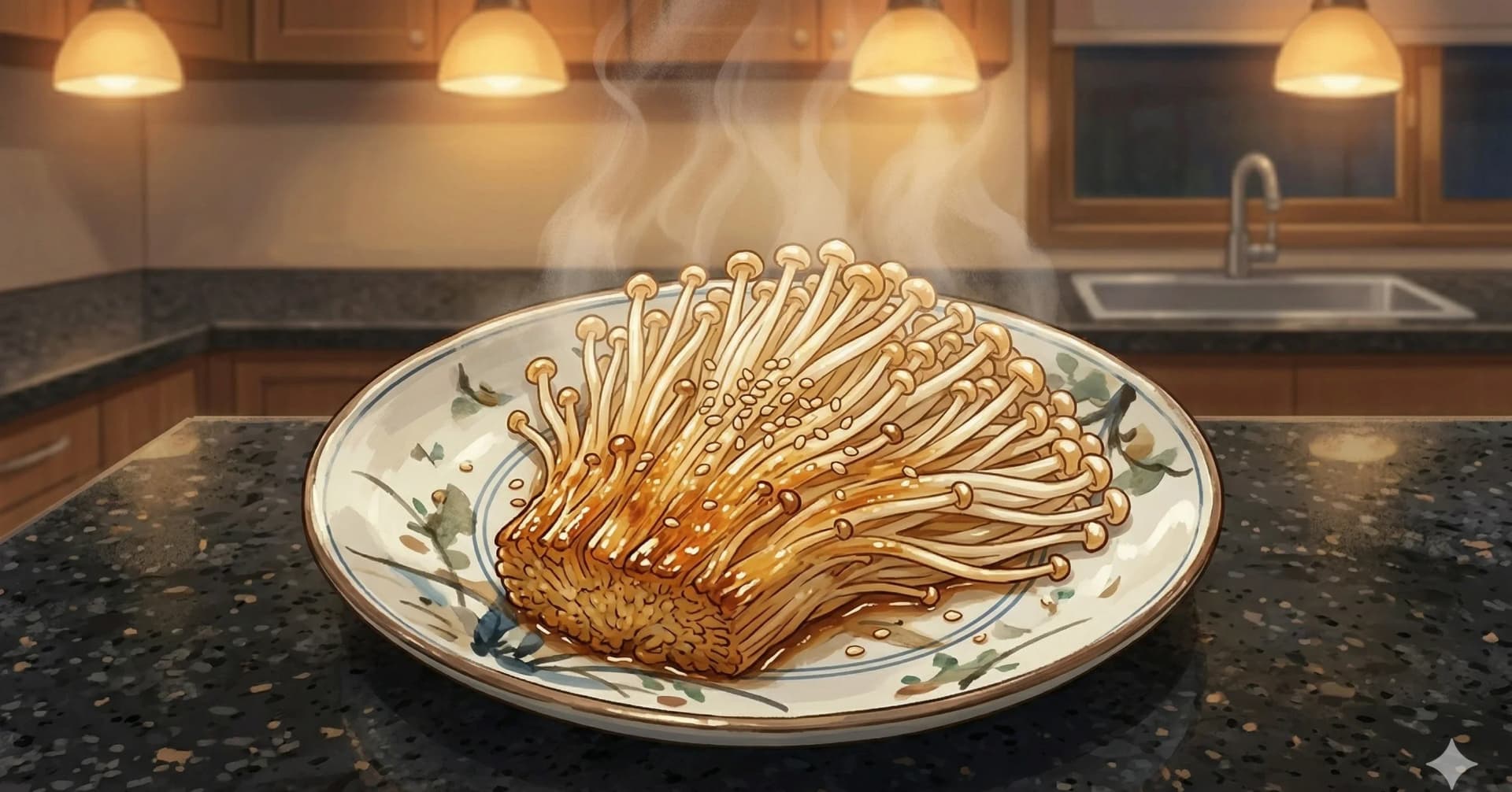 Soy Butter Enoki Mushrooms (Enoki no Bata Shoyu) — Three ingredients, five minutes: enoki mushrooms seared golden in butter and finished with a splash of soy sauce