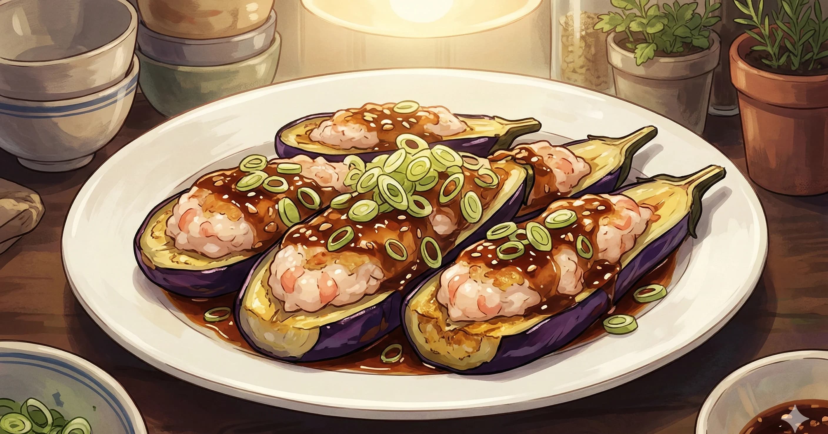 Chinese Stuffed Eggplant (釀茄子)
