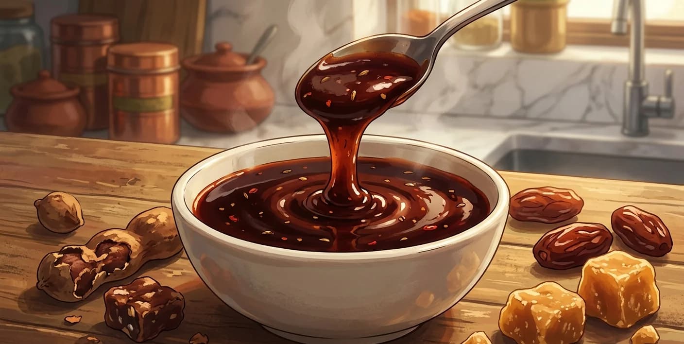Chutney de Tamarindo (Imli Chutney) — La salsa oscura, agridulce, que hace que el chaat sepa a chaat