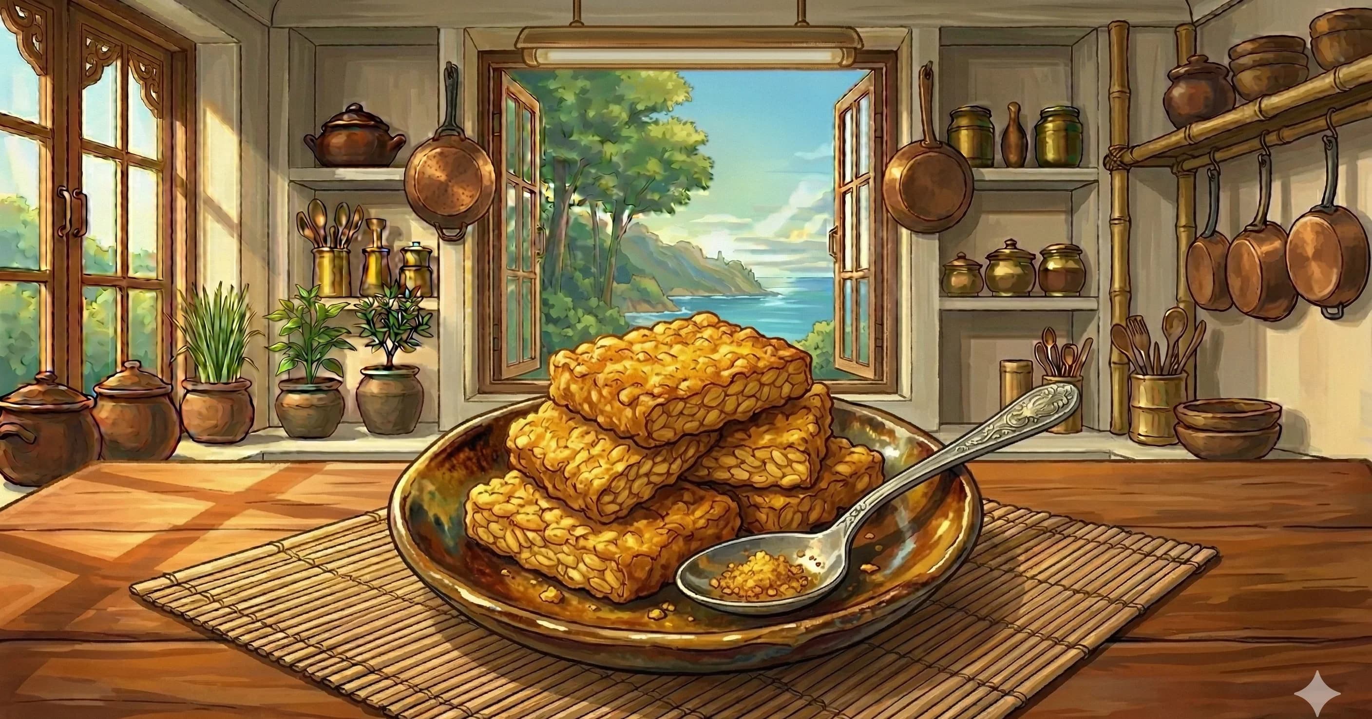 Tempe Goreng (Indonesian Fried Tempeh) — Crispy, golden tempeh marinated in turmeric, garlic, and coriander