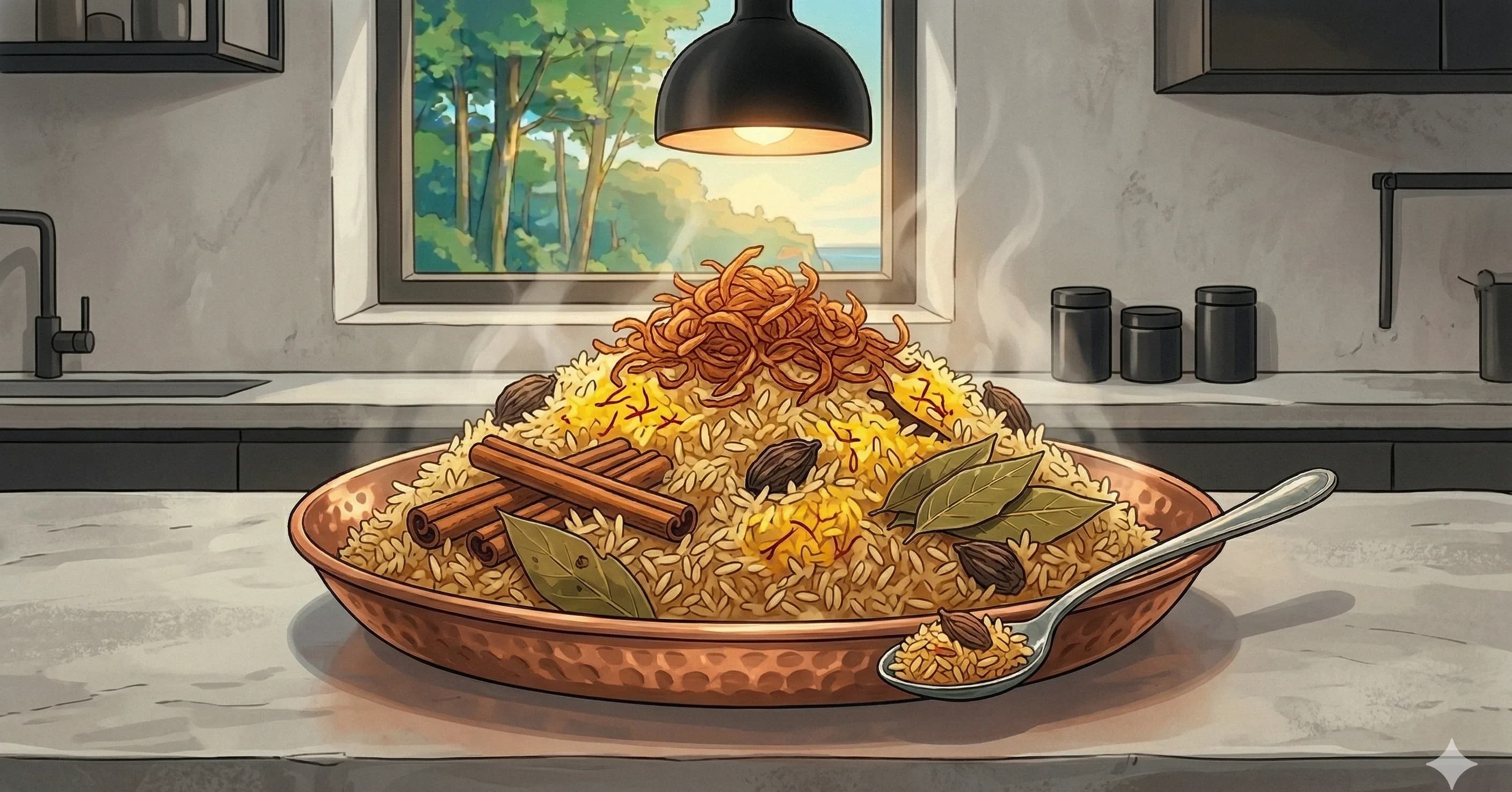 Broth-Cooked Pilaf (Yakhni Pulao)