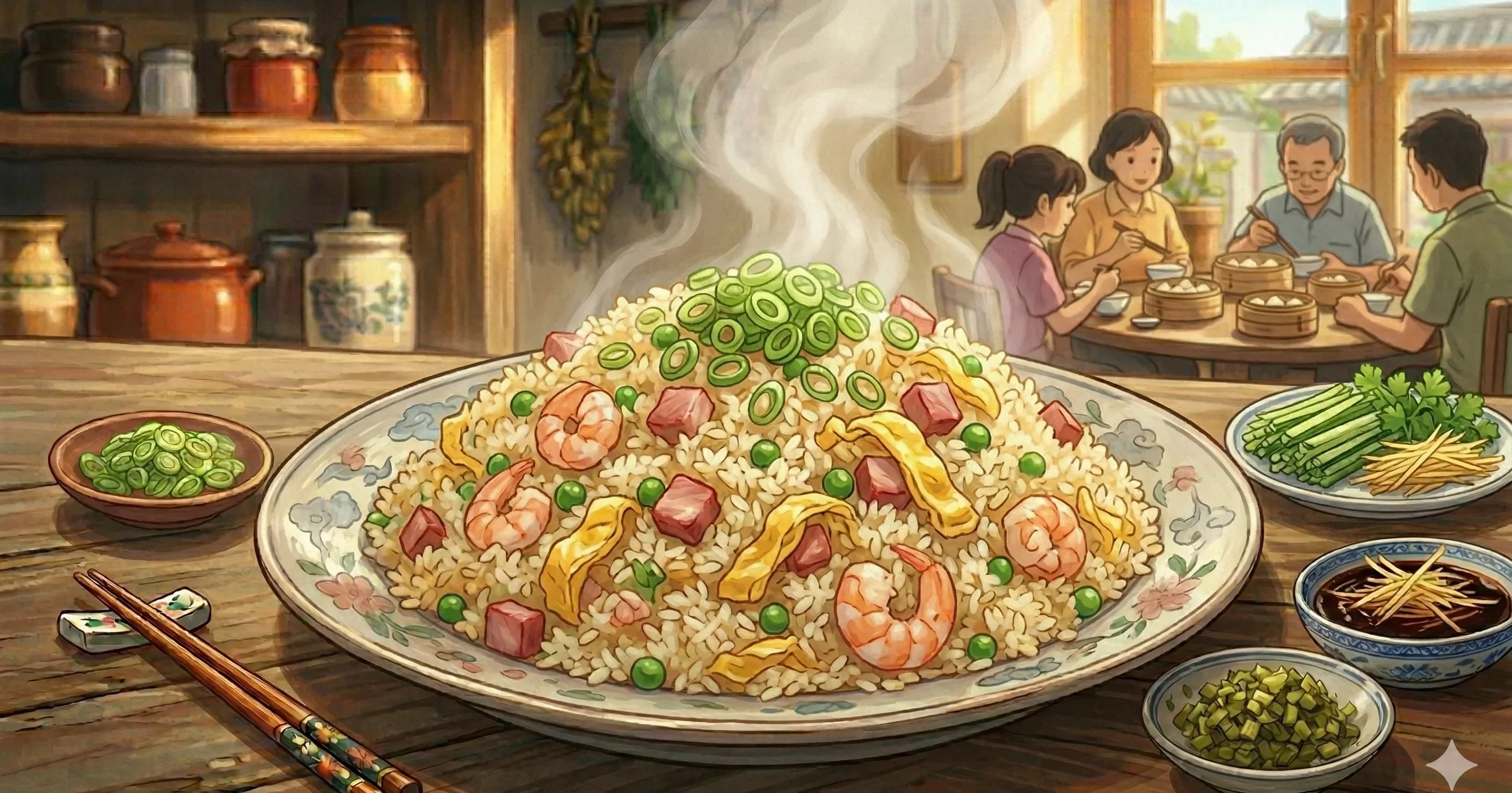 Yangzhou Chao Fan (Yangzhou Fried Rice) — China's most celebrated fried rice with shrimp, char siu, egg, and a colorful array of vegetables